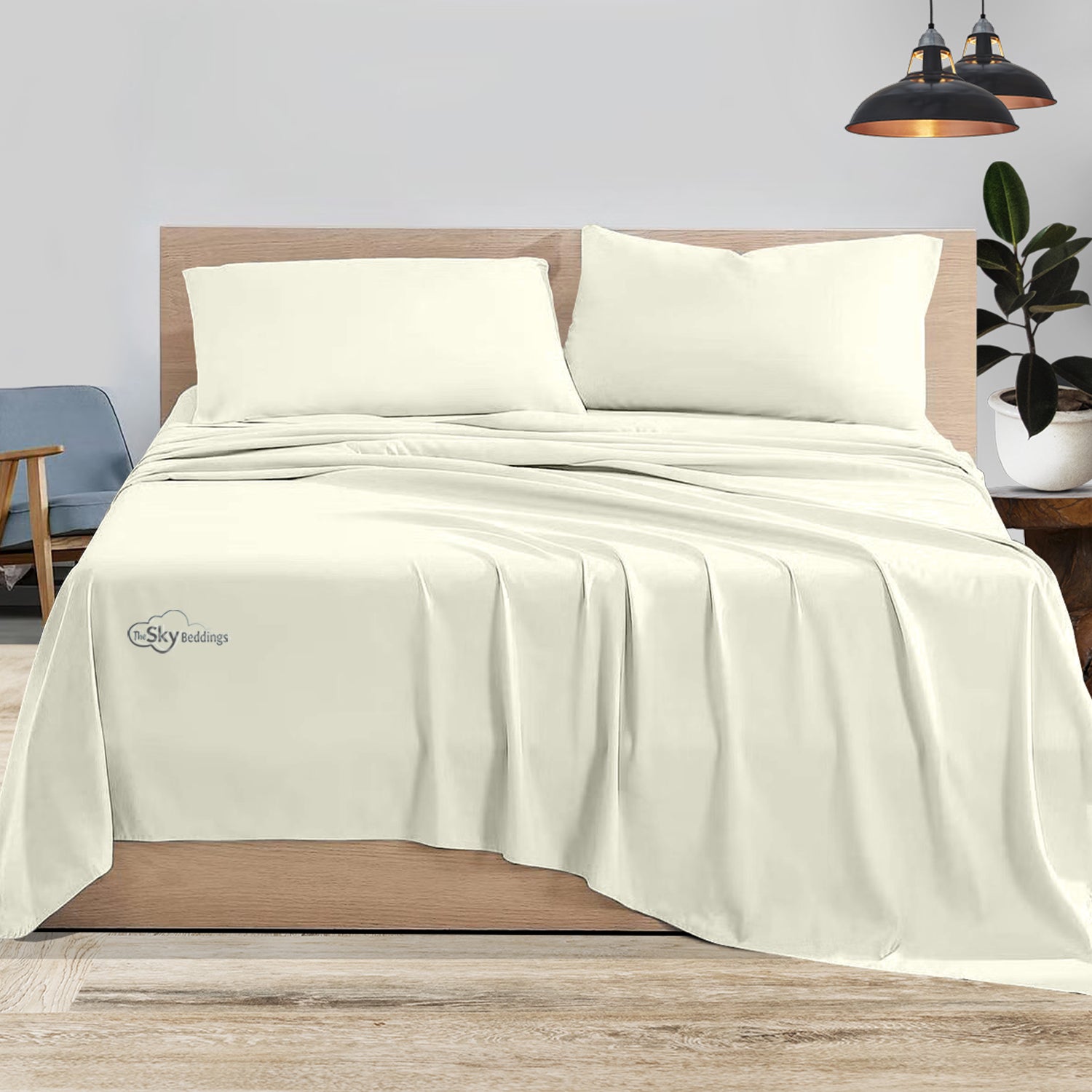 100% Cotton Ivory Bed Sheets  Soft, Smooth – The Sky Bedding